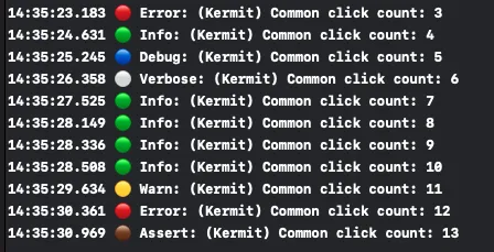 iOS Color Coded Output