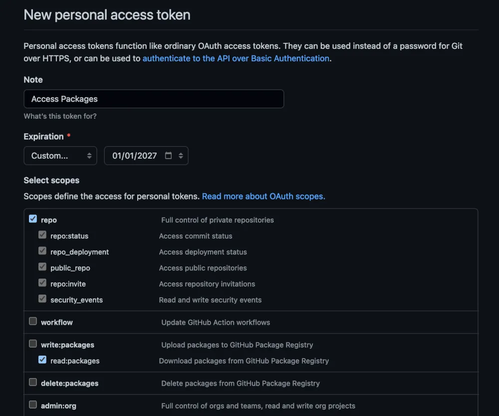 Personal Access Token