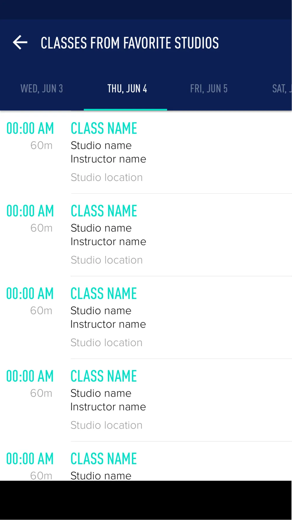 ClassPass - Favorites Full