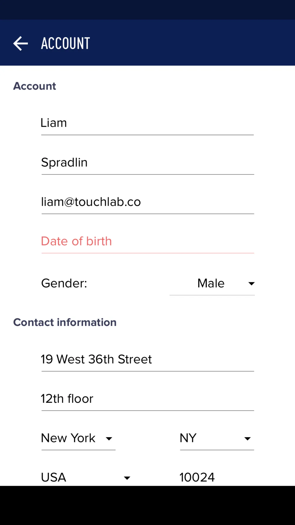 Account Info