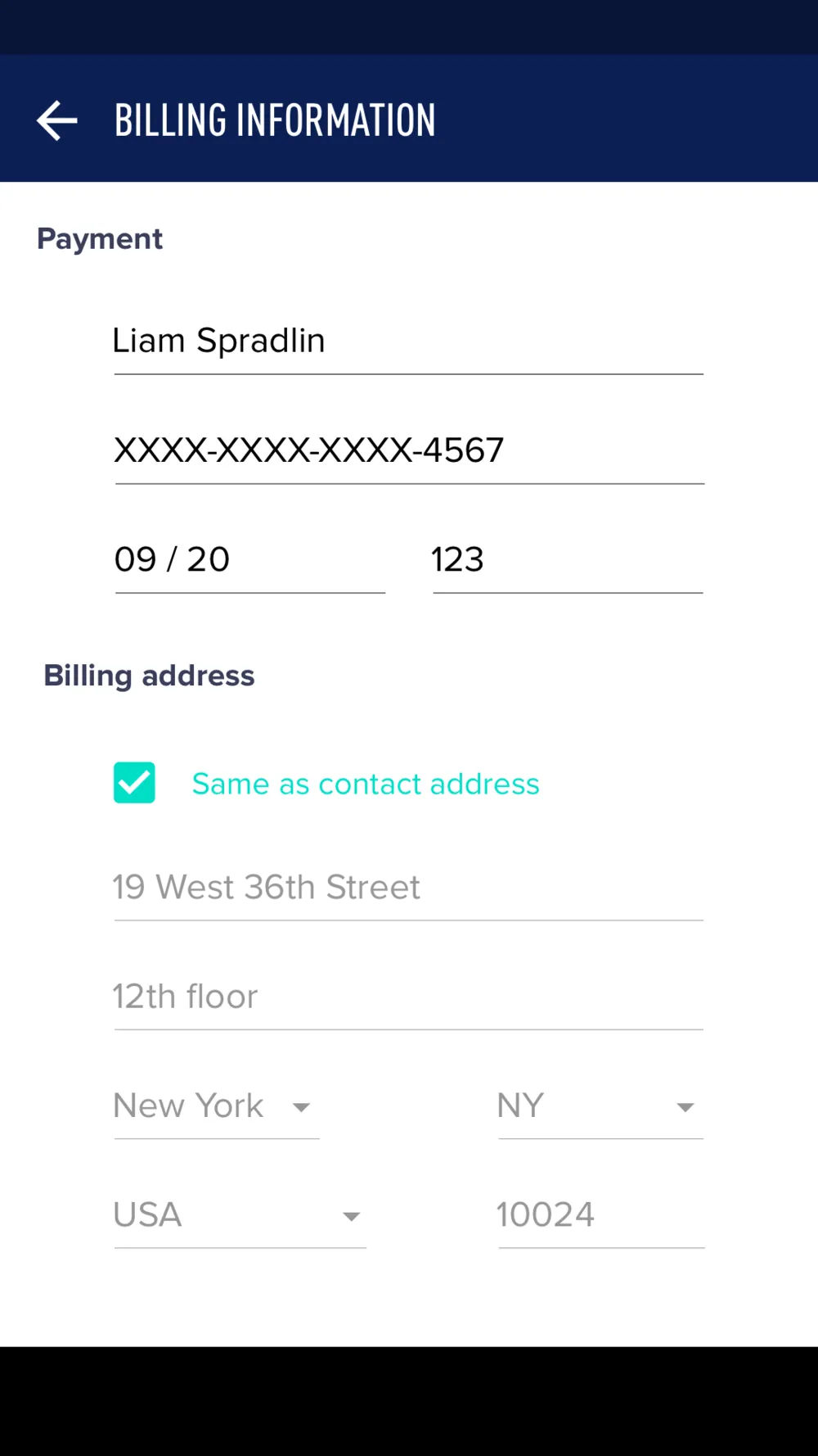 Billing Info