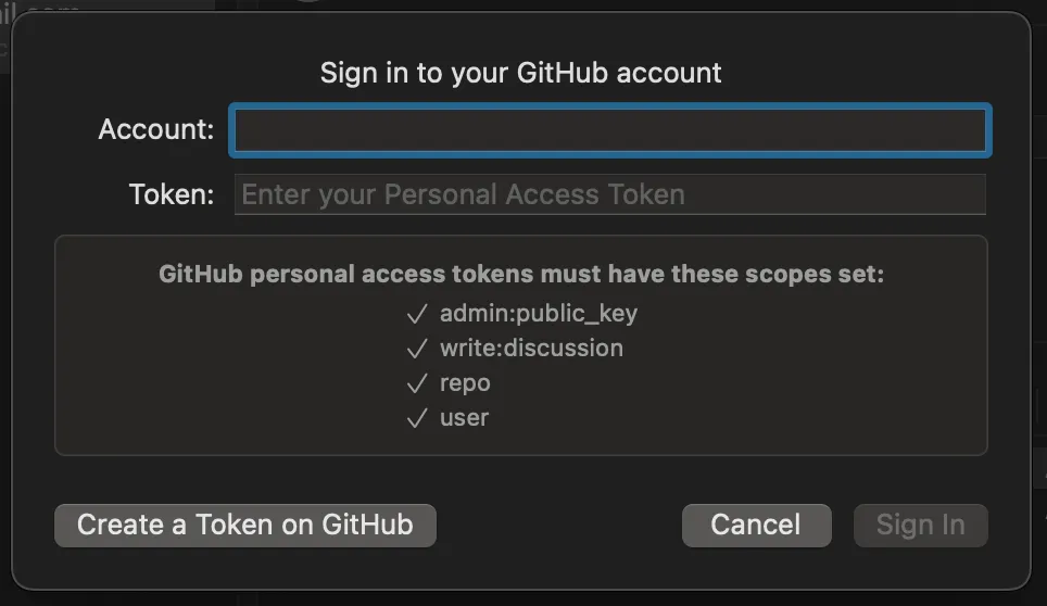GitHub PAT screenshot